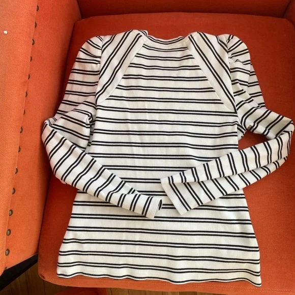 Veronica beard puff sleeve long sleeve tee S - Picture 3 of 3